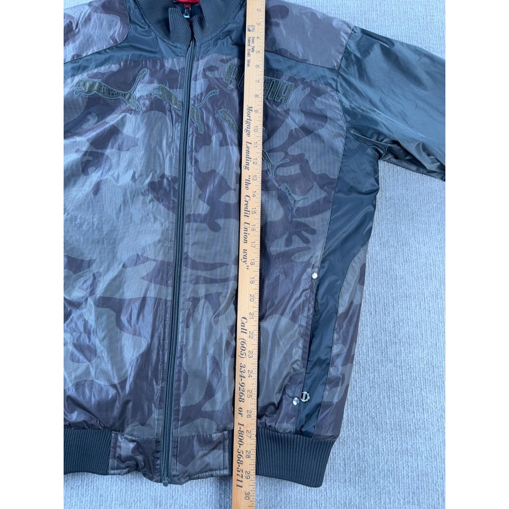 RARE: Puma "Augusto Single Tour" Green/Brown Camo Embroidered Quilted Jacket XXL - Picture 9 of 11